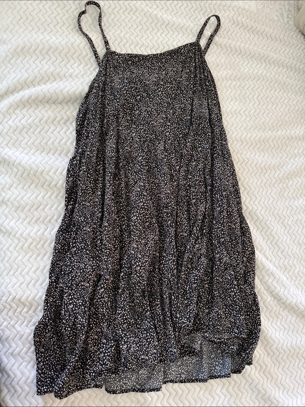 Old Navy Black and White Floral Spaghetti Strap Midi Dress